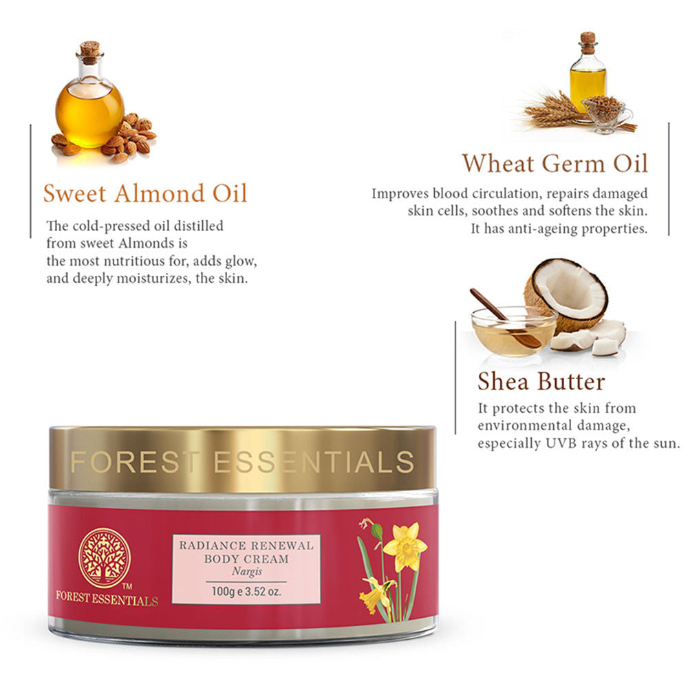Forest Essentials Radiance Renewal Body Cream rgis - For Dry Skin Repair, 100 g