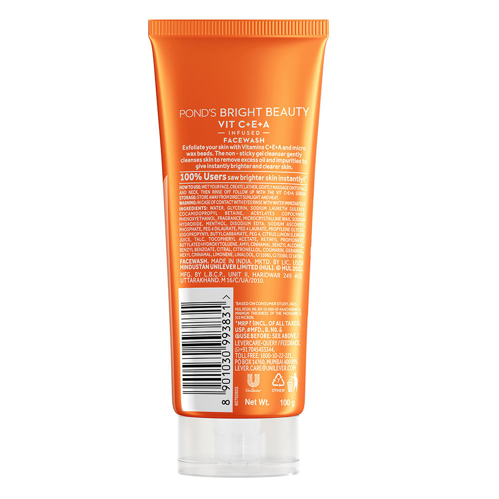 Pond’s Bright Beauty Vitamin C+E+A Gel Face Wash, 100ml Buy at Indicrest Image 7