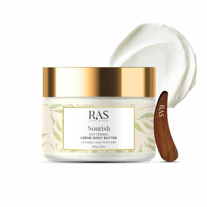 RAS Luxury Oils Nourish Softening Creme Body Butter Enriched With Argan Oil & Vanilla, 100g, Buy from Indicrest