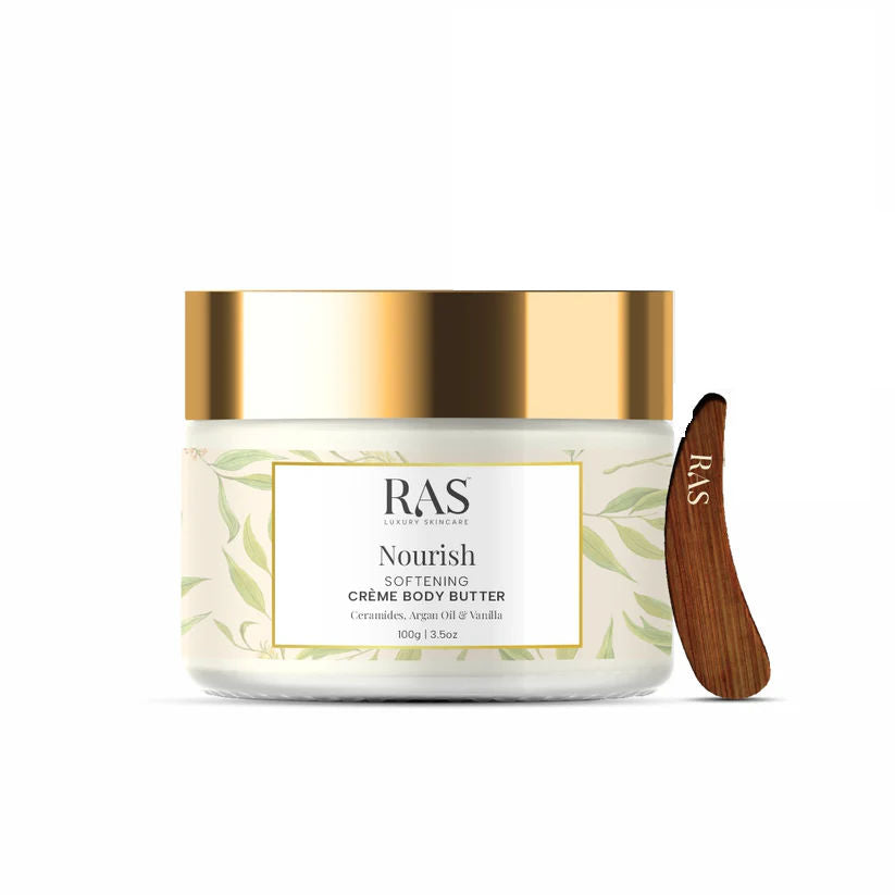 RAS Luxury Oils Nourish Softening Creme Body Butter Enriched With Argan Oil & Vanilla, 100g