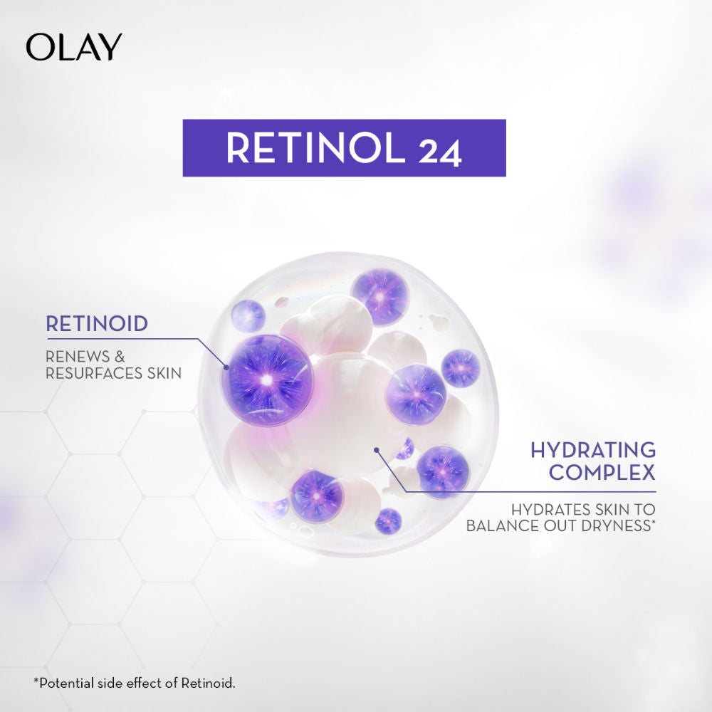 Olay Retinol 24 Anti Ageing Night Serum For Youthful Looking Skin, No Irritation, Fragrance Free, 30ml Buy at Indicrest Image 4