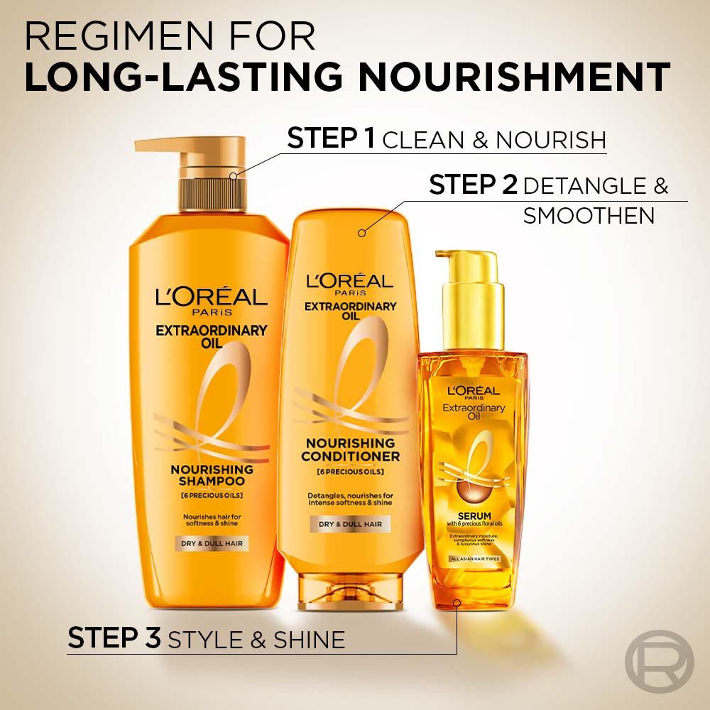 L'Oreal Paris Extraordinary Oil Nourishing Conditioner For Dull & Dry Hair Makes Hair Smooth, 180ml Buy at Indicrest Image 8