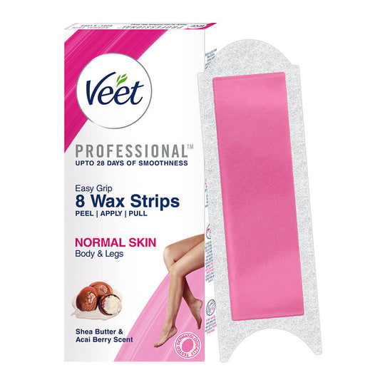 Veet Professional Waxing Strips Kit For Normal Skin, 8 Wax Strips Buy at Indicrest