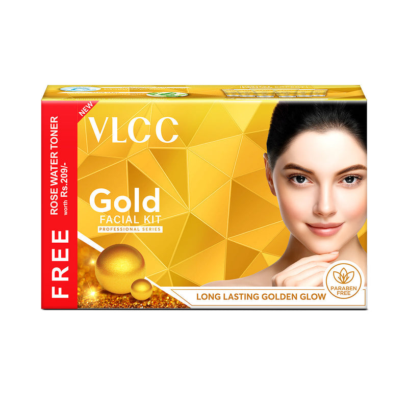 VLCC Gold Facial Kit, 300g with FREE Rose Water Toner, 100ml Buy at Indicrest